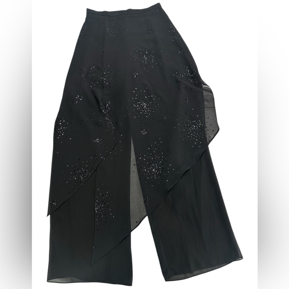 JEFFREY & DARA EVENINGS BY TOM BARRA / Black Sparkle Pants / Size 6 / Formal